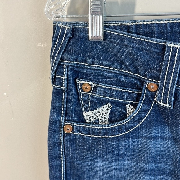 True Religion Becky White Stitch Bootcut Jeans Size 28 - Picture 8 of 16